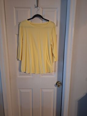 Belle by Kim Gravel Pale Yellow Boatneck Top